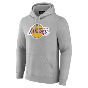 Men's Los Angeles Lakers New Era Purple Throwback Prep Chenille Full-Snap Hooded Varsity Jacket