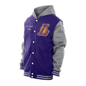 Los Angeles Lakers Men’s White Wool & Leather Varsity Jacket