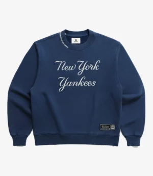Madhappy Yankees Script Navy Blue Crewneck For Unisex