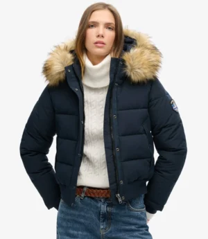 Women's Superdry Everest Fur Hooded Bomber Jacket